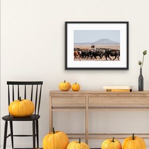 Western Cowboy moving cows POSTER ONLY